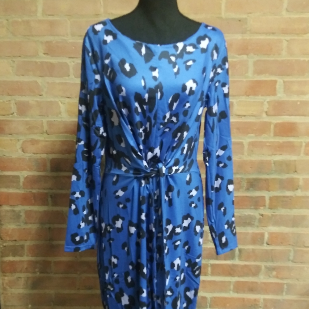 Meroketty | NWT Blue Animal Print L/S Dress